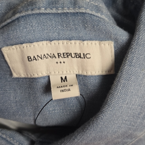 Banana Republic Sleeveless Denim Shirt - Size M, Oversized Fit NWT - Picture 4 of 11
